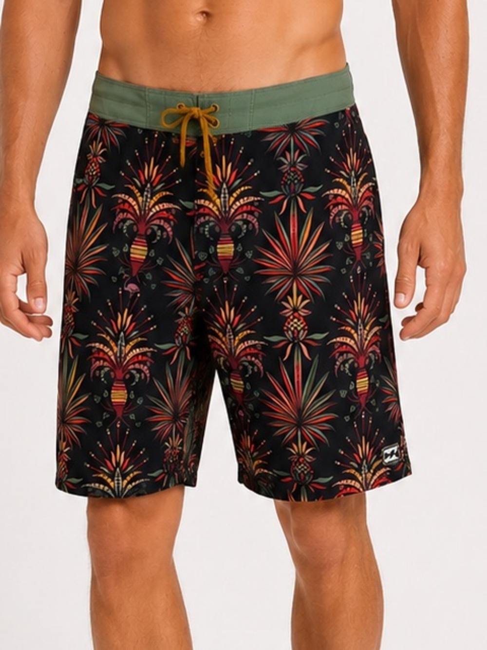 Billabong Board Shorts Mens Tropical Black Surf Swim Trunks Beach Size 36 Large
